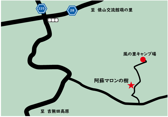 阿蘇マロンの樹へのアクセスマップ